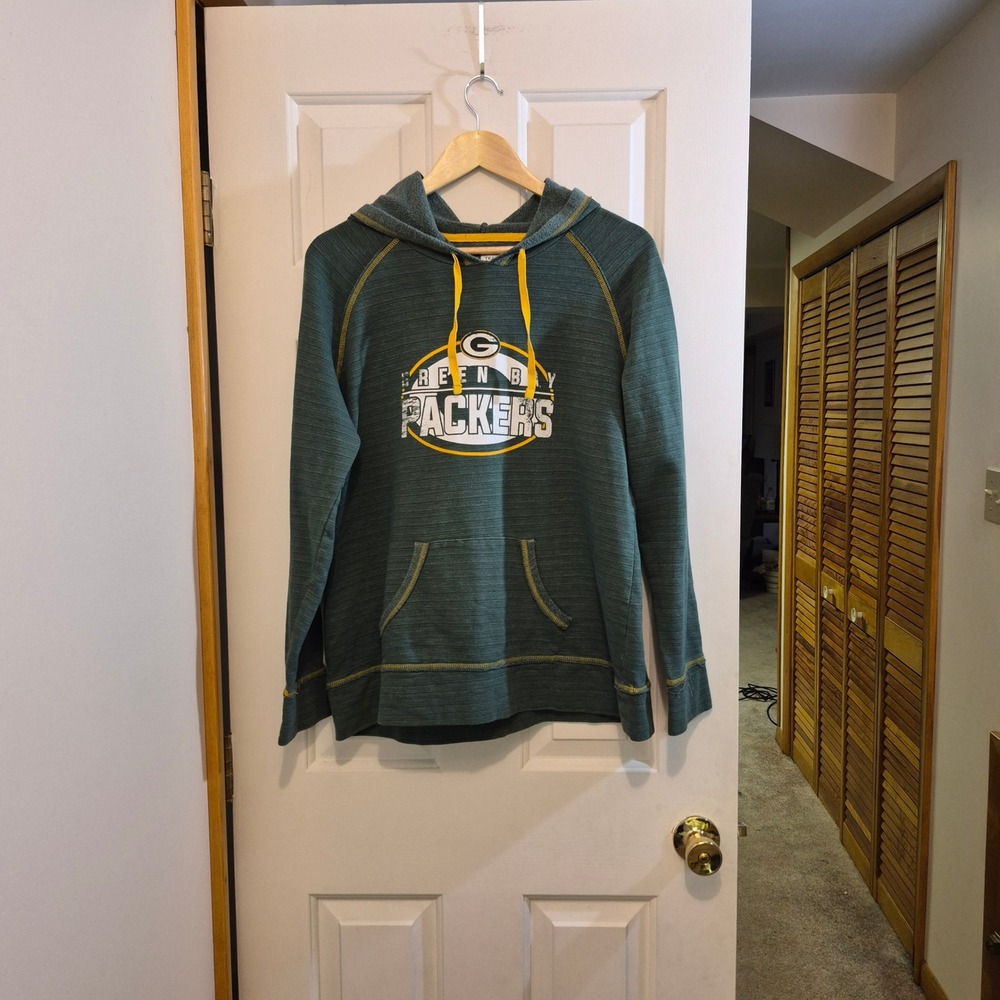 NFL Team Apparel Green Bay Packers Womens XL Green Heathered Pullover Hoodie